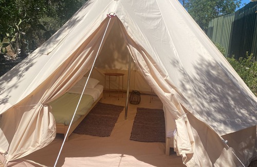 Alfeicao Cabin | Typical Algarve cottage with tepee in garden Shaded by carob trees