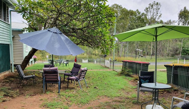 Meyenburg Double bed Tent, Mt Morgan, Qld with shared bath/kitchen