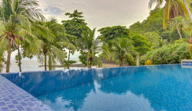 Sensational ocean view resort villas BBQ area, shared pool and beach access